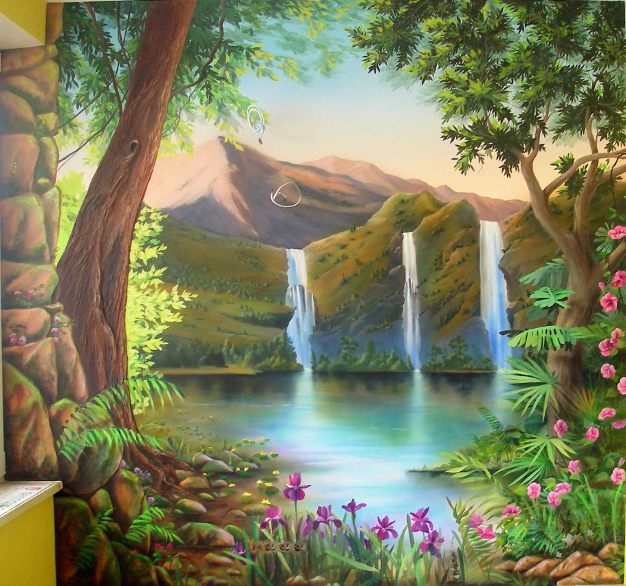 Роспись стен природа