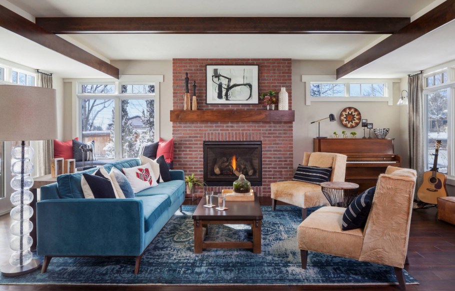 Гостиная просторная современная АРТДЕКО