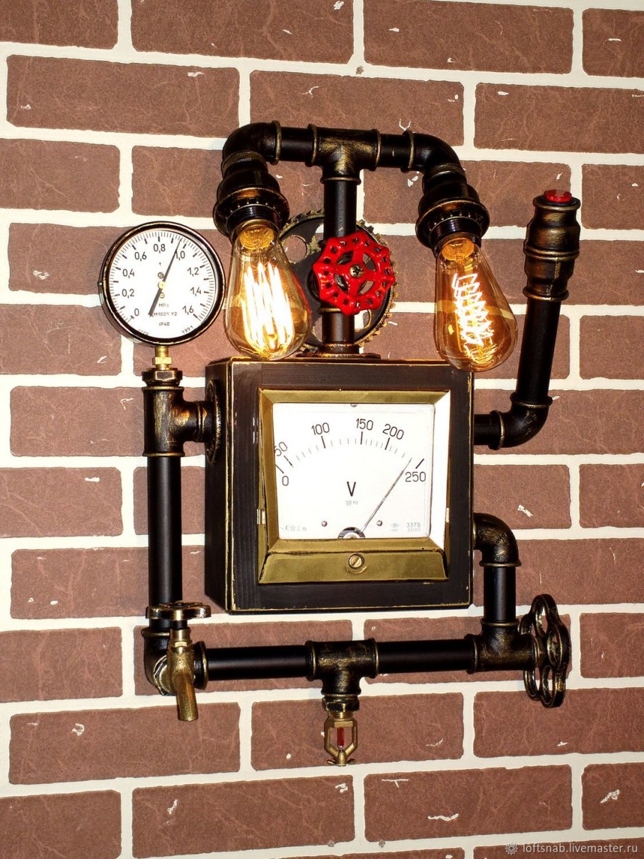 Настенный светильник в стиле стимпанк