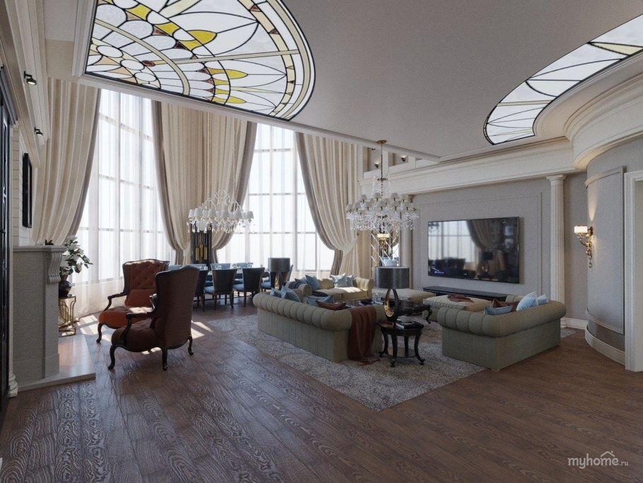 Интерьеры загородных домов и коттеджей