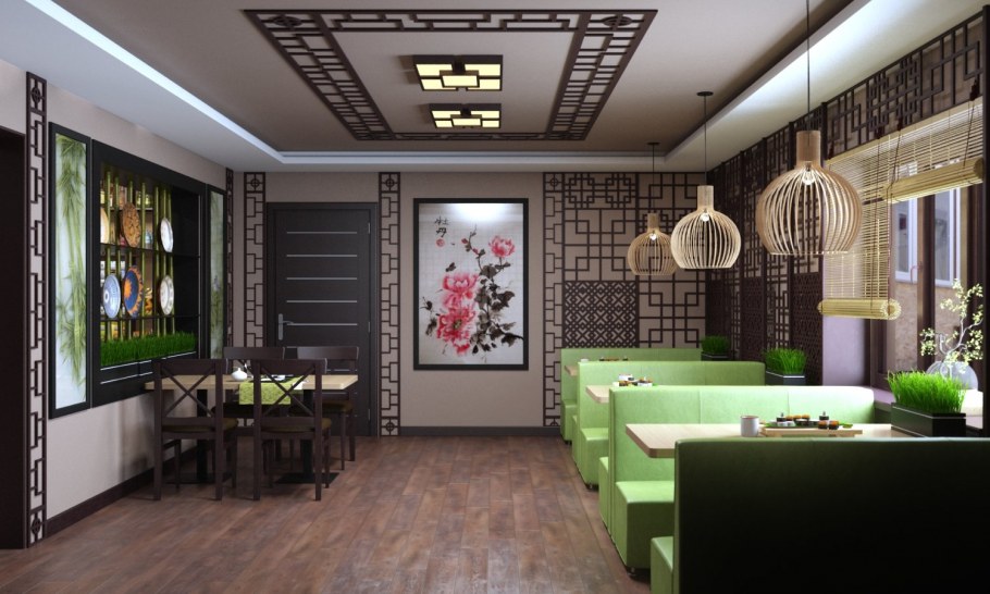 Ресторан японской кухни интерьер