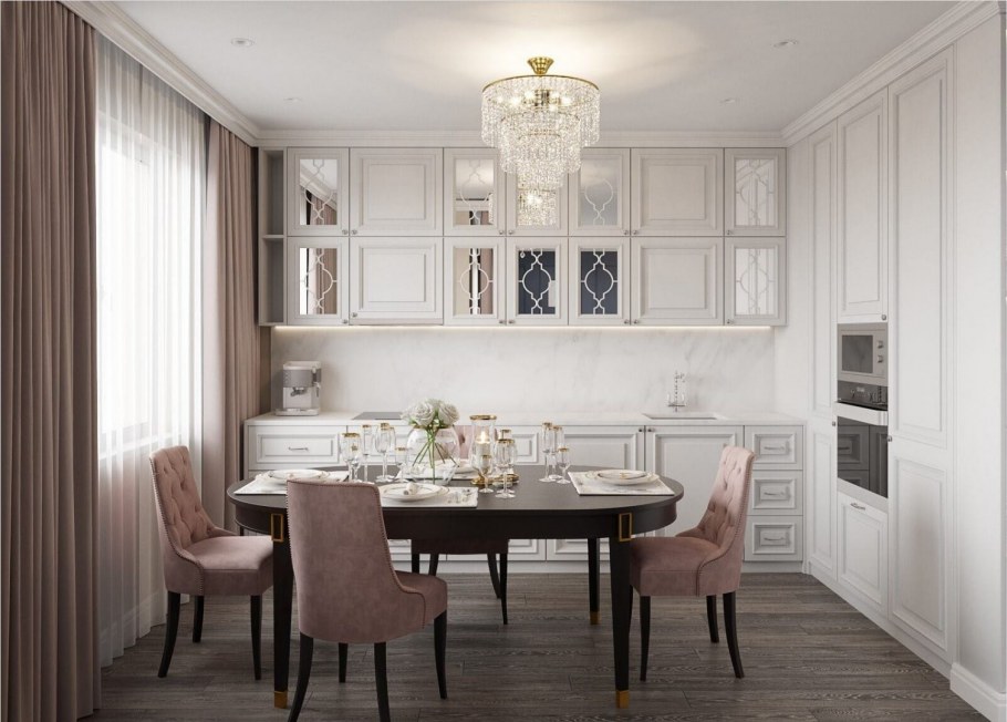 Маленькая кухня Неоклассика белая