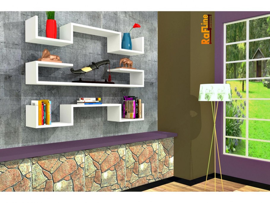 Красивые навесные полки на стену