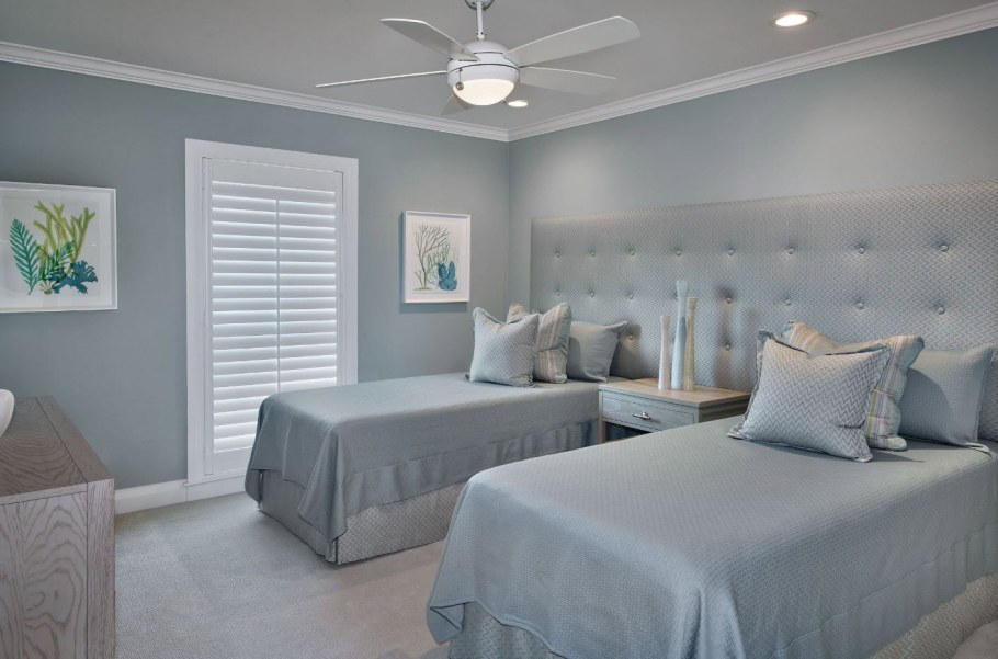 Тёмно серый цвет для спальни неоклассической