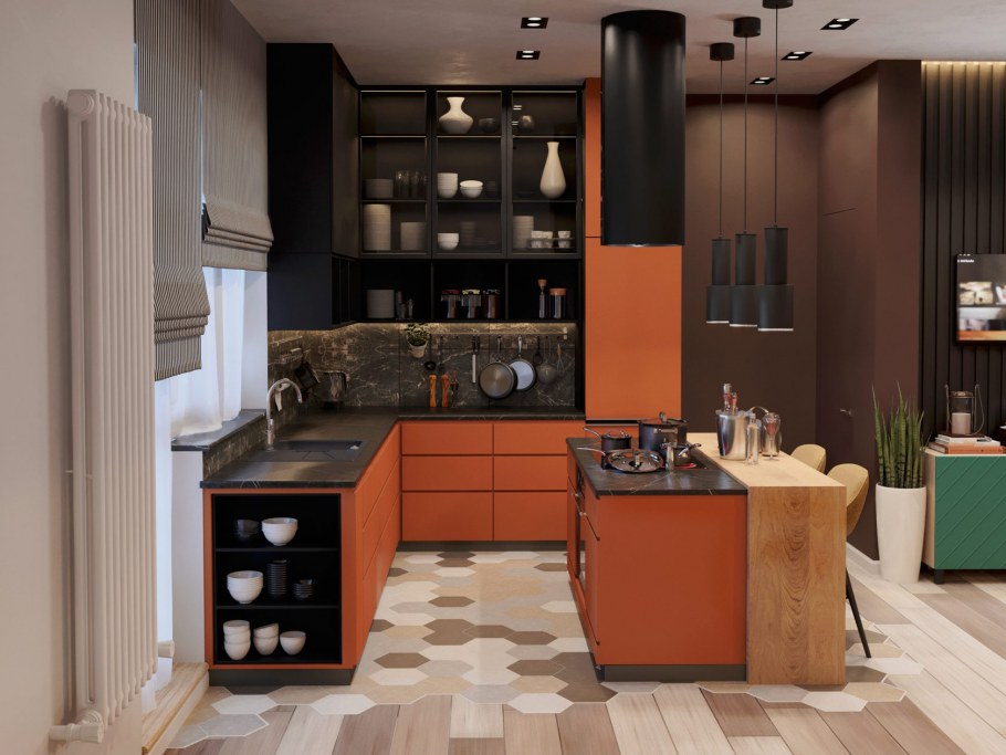 Зона готовки на кухне