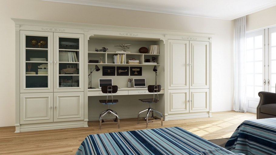 Шкаф книжный белый Серджио