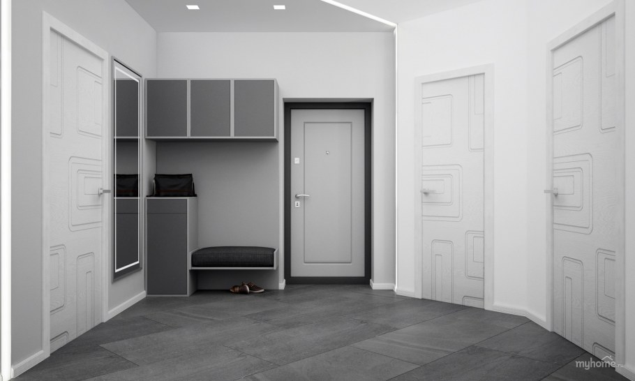 Белый кирпич в интерьере прихожей