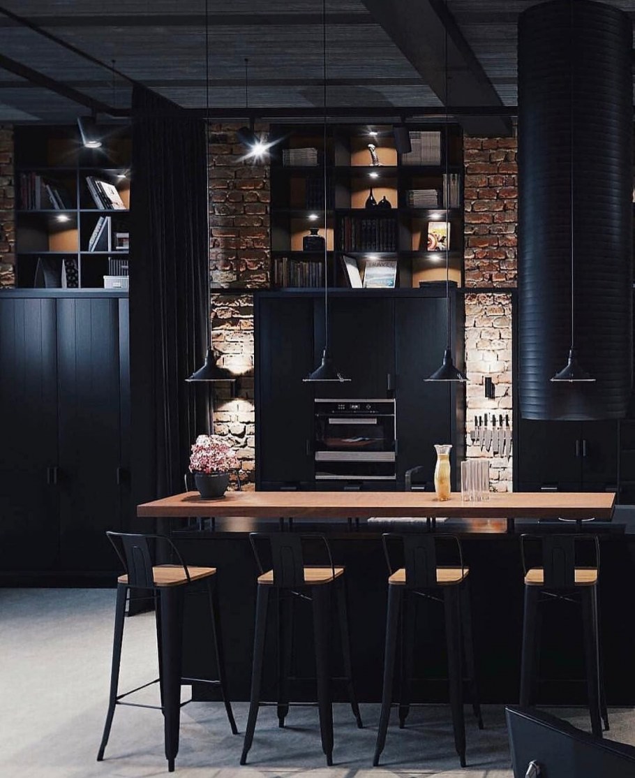 Кухня Кунгсбакка в интерьере лофт