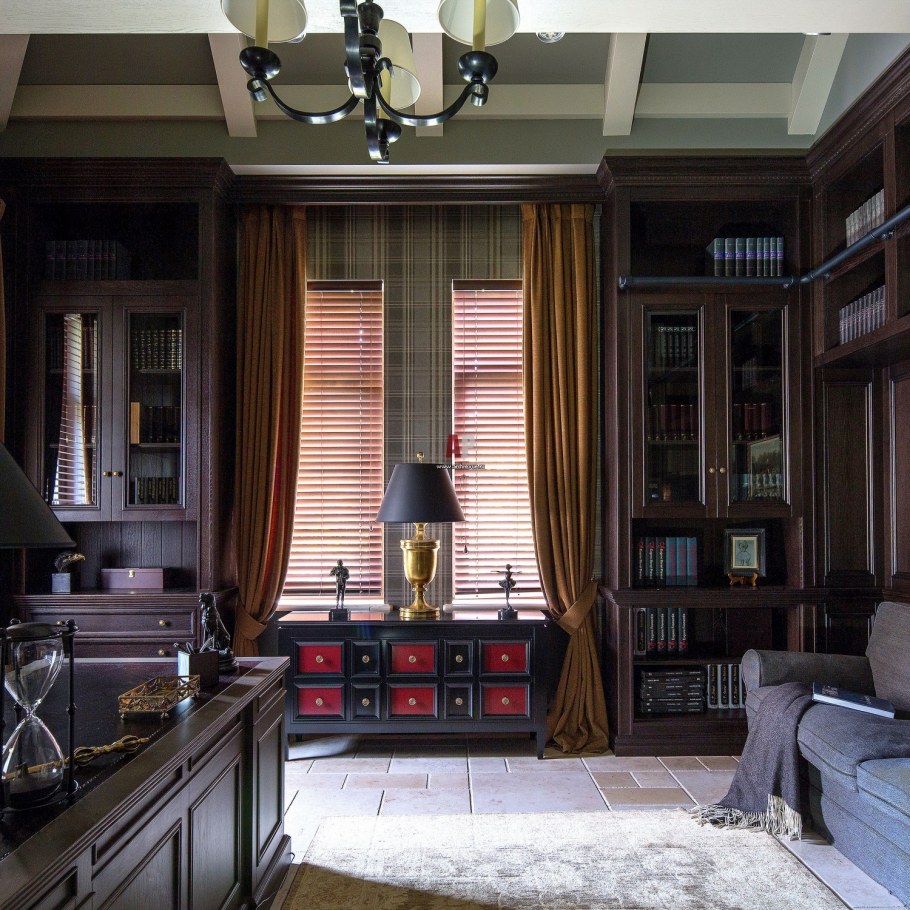 Интерьер кабинета в английском стиле
