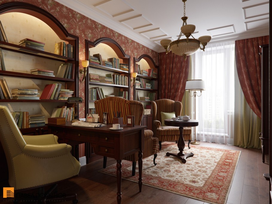 Интерьер кабинета в стиле 40-х