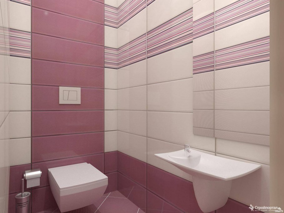 Ванная комната в двух цветах