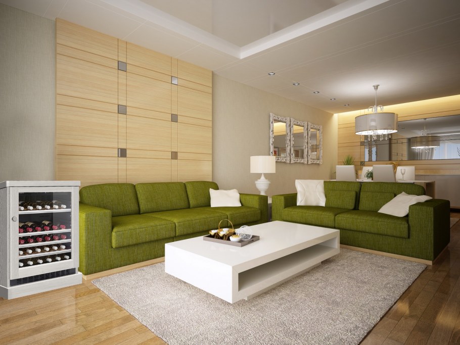 Изумрудный диван в интерьере