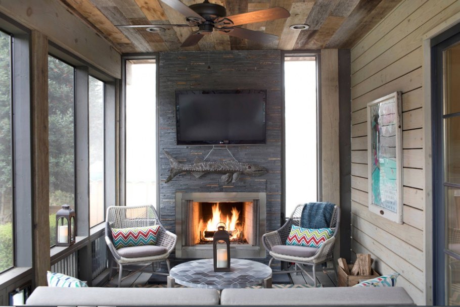 Камин на террасе