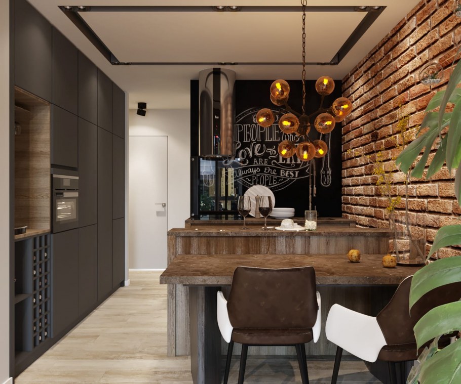 Маленькие кухни в стиле лофт