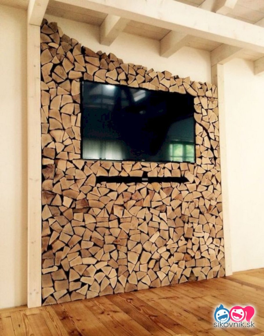 Декор стен деревом