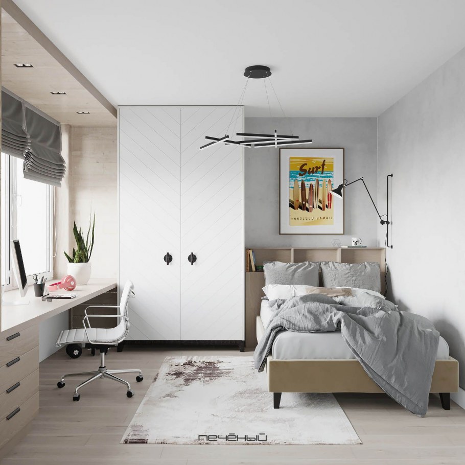 Комната в белом стиле для подростка