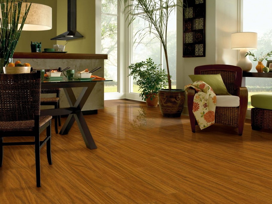 Рыжий пол в интерьере