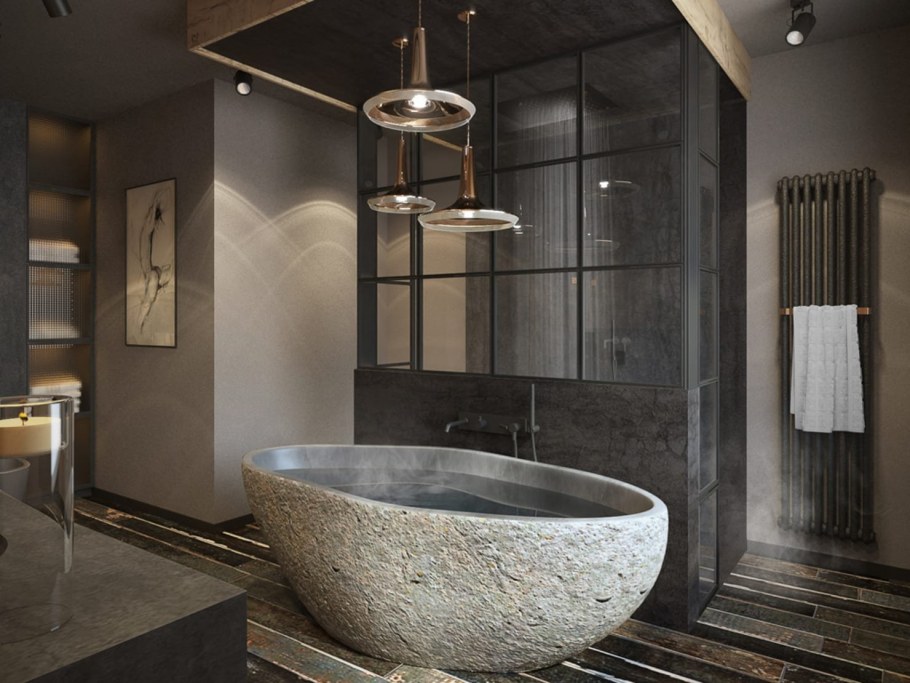 Ванна лофт бетон