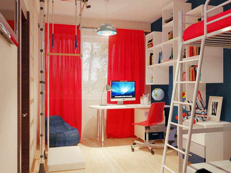 Красная комната для мальчика