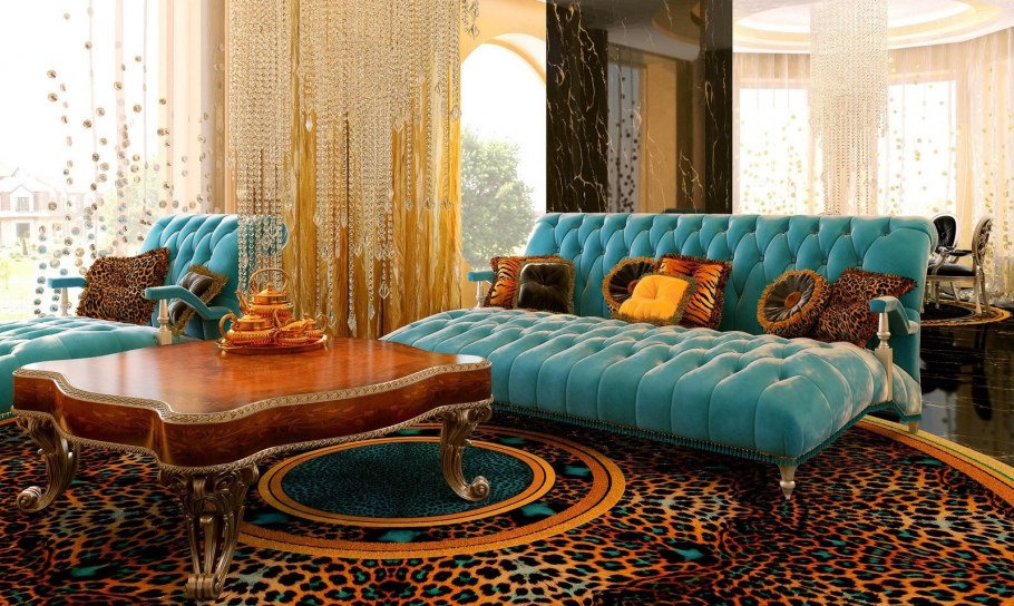 АРТДЕКО стиль интерьер бирюза