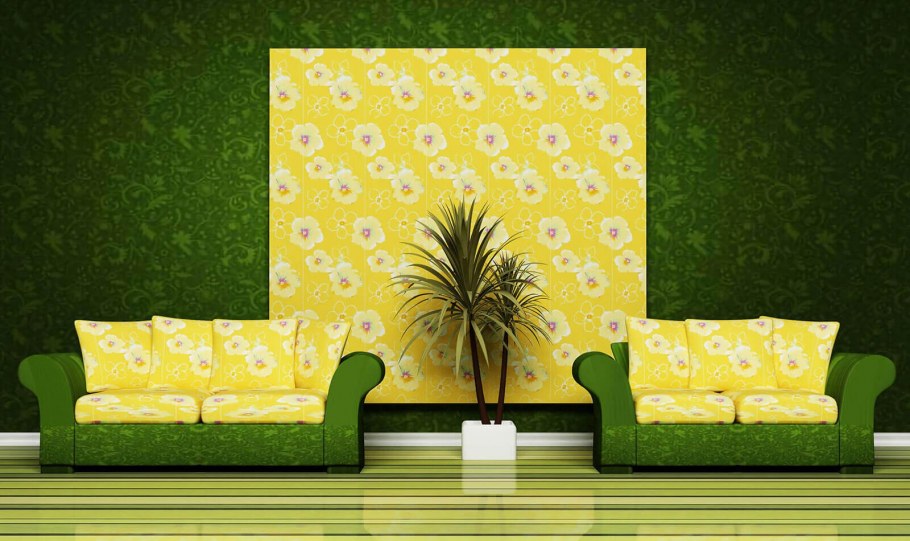 Диван желто зеленый