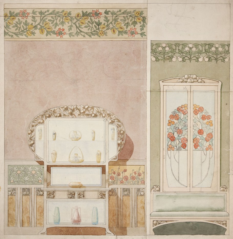 Кухня Бидер Миер югенстильросписи стен