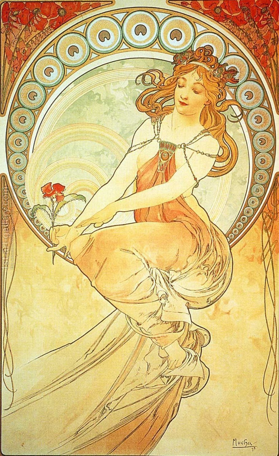 Обои синие в стиле ар нуво