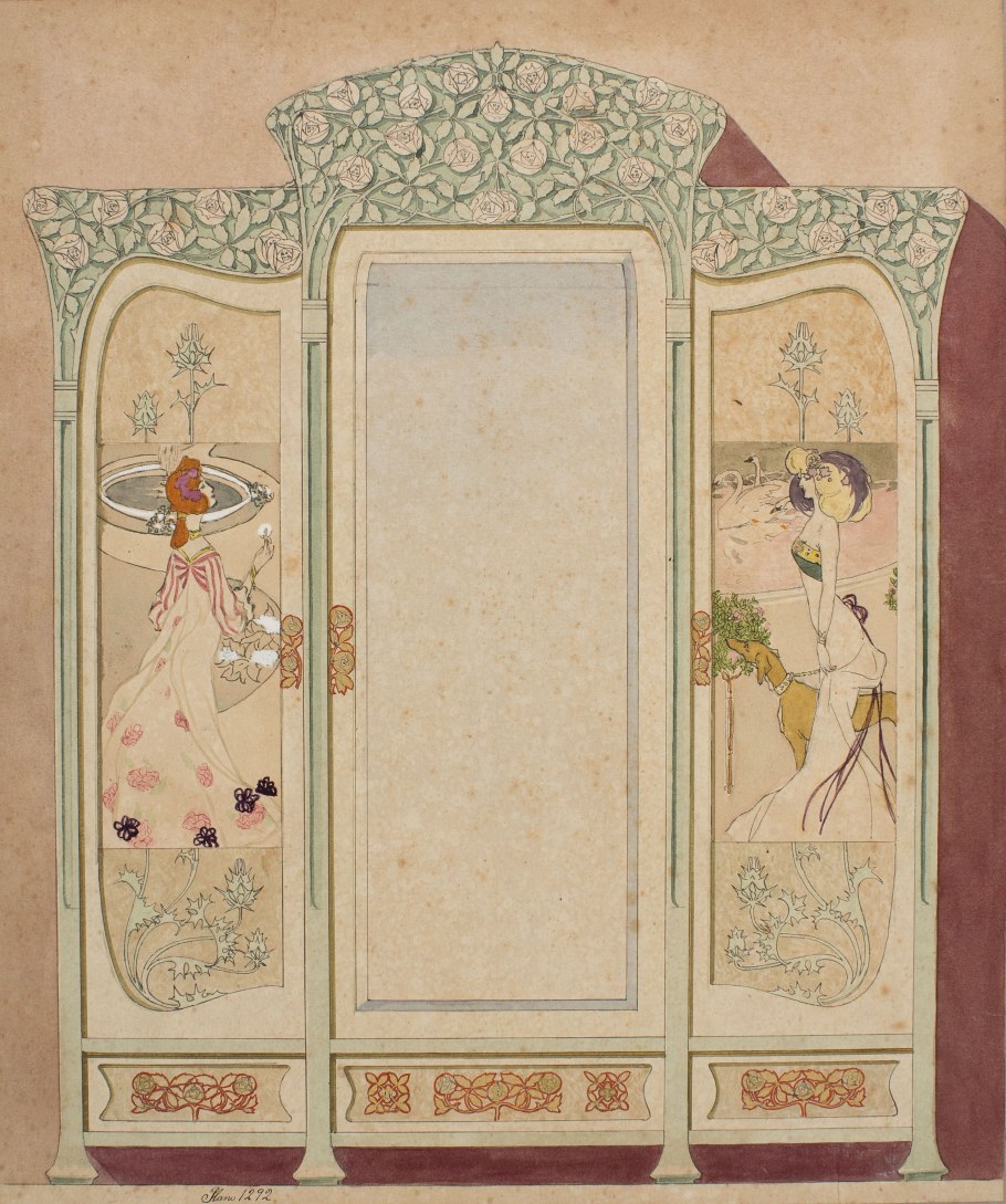 Шкаф в стиле арт нуво