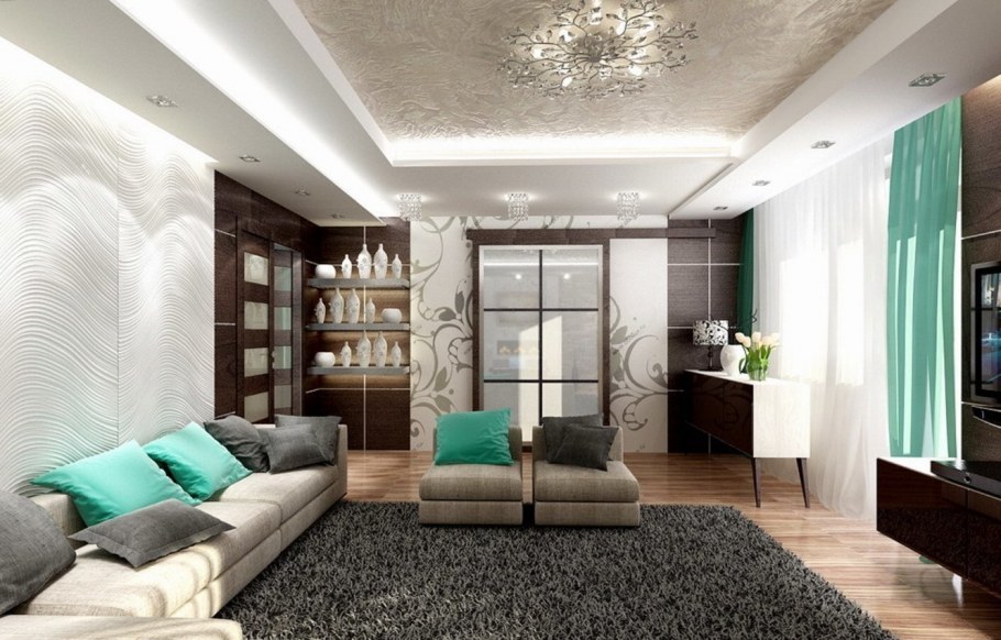 Интерьер проходной гостиной