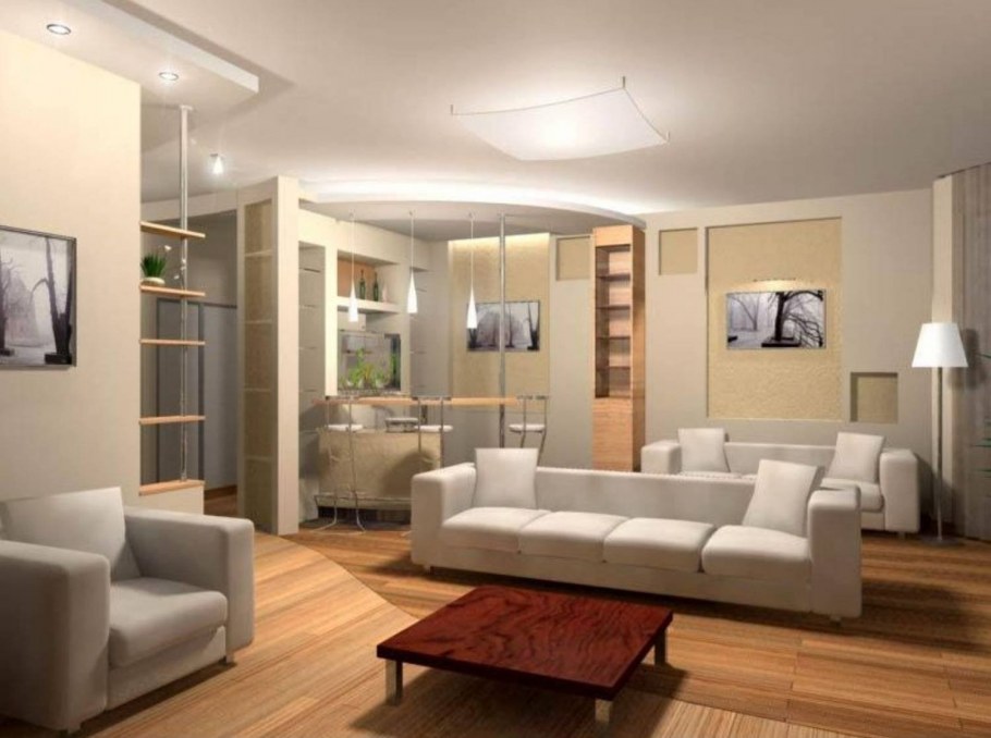 Планировка проходной гостиной