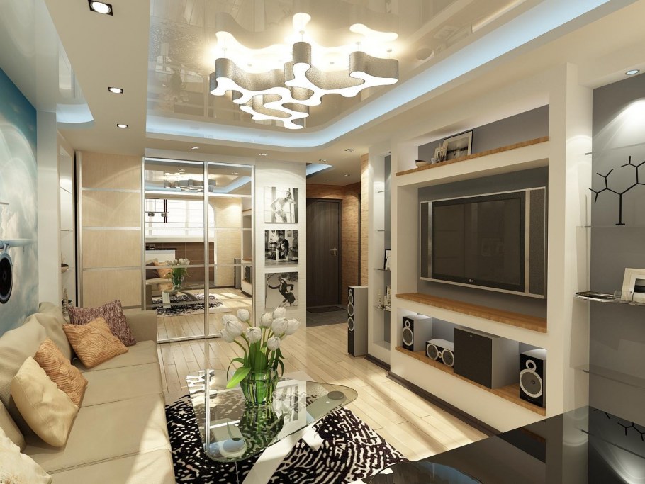 Гостиная с тремя дверьми