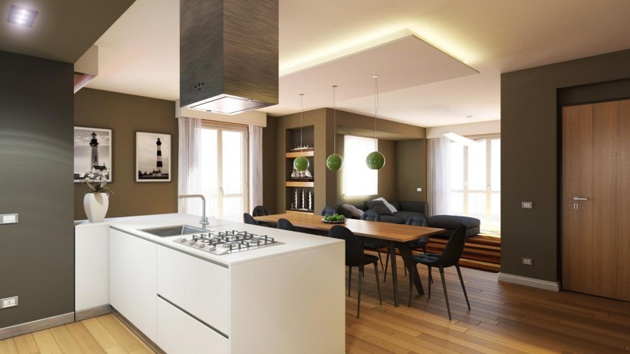 Планировка кухни-гостиной