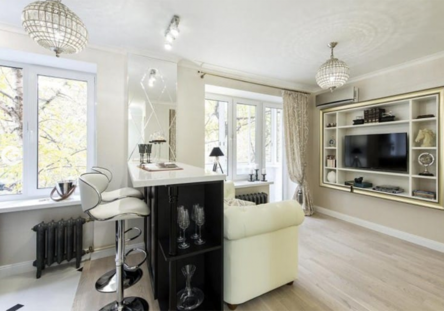 Интерьеры квартир трехкомнатных