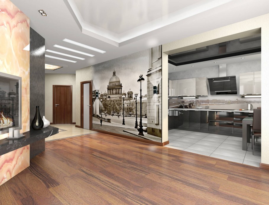 Кухня гостиная современная классика