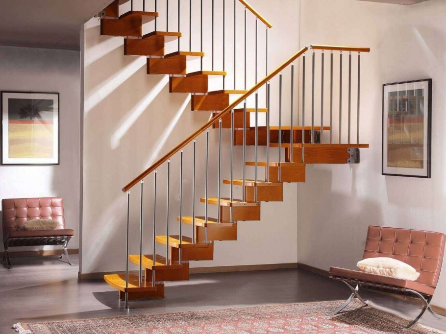 Лестница межэтажная двухмаршевая