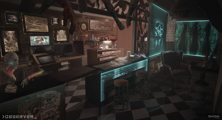 Арасака киберпанк интерьер