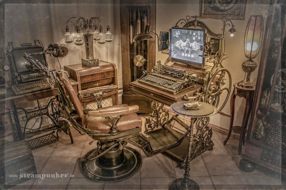 Стимпанк интерьер с викторианским стилем