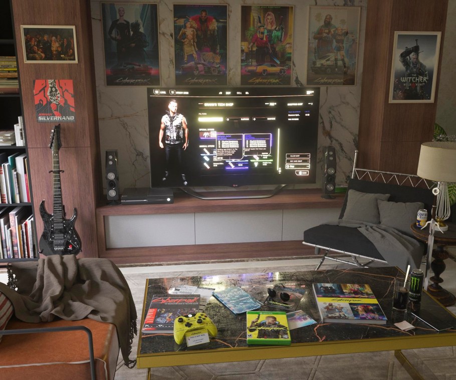 Комната в стиле киберпанк 2077