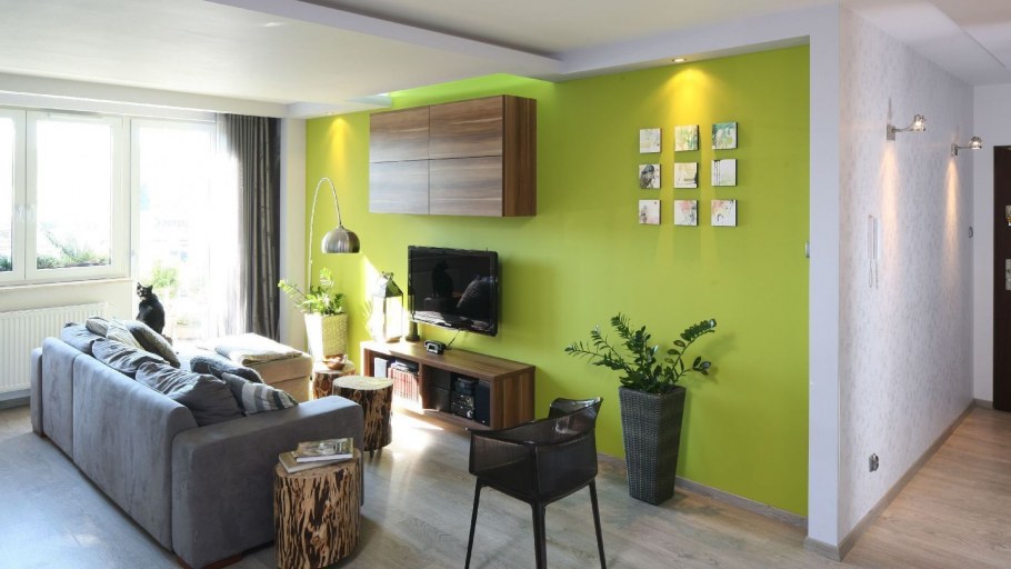 Сочетание зеленого в интерьере