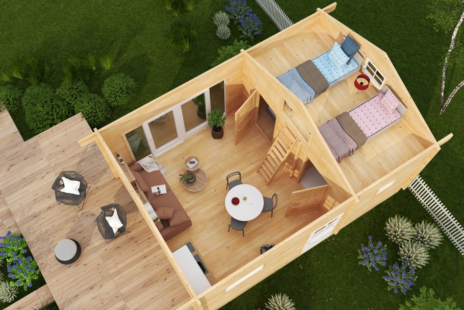 Дачный дом лофт 6х6