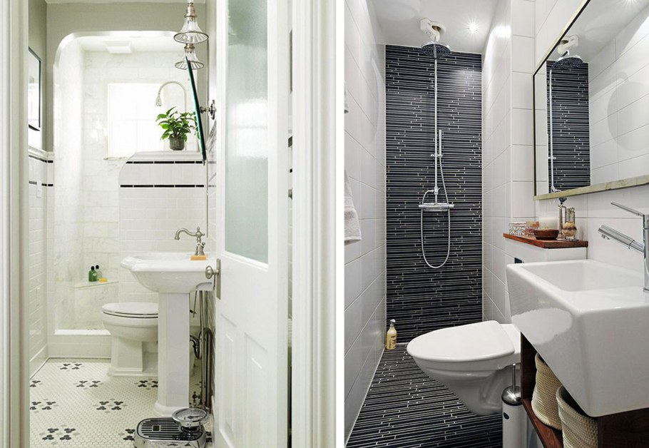 Узкая ванная комната