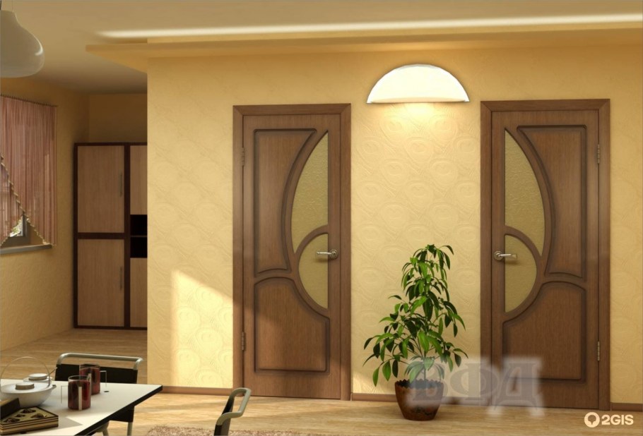 Двери с наличником подлецо