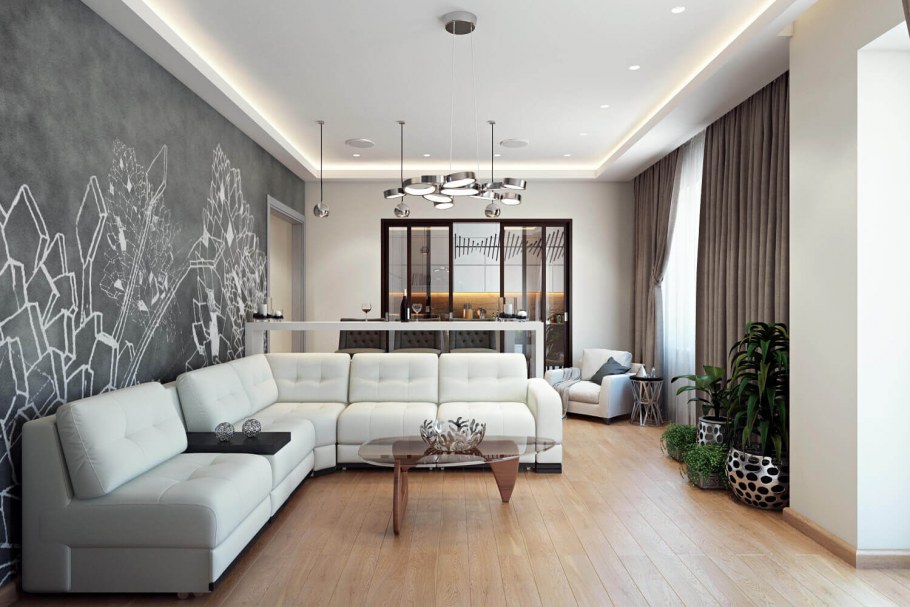 Натяжные потолки в скандинавском стиле