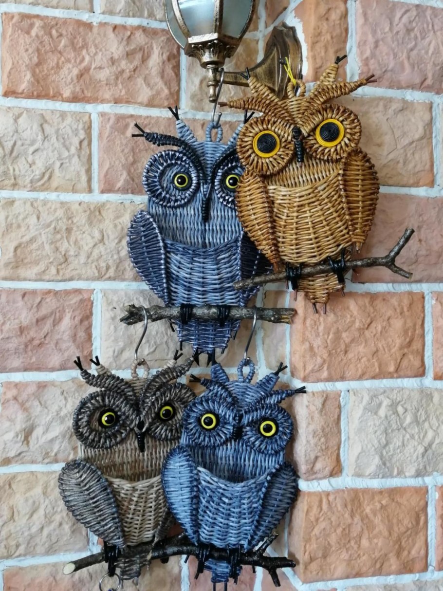 Плетеная Сова из газетных трубочек