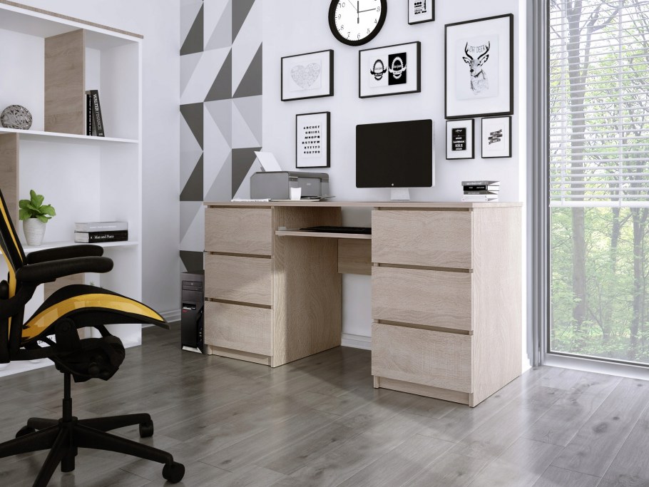 Белый глянцевый письменный стол