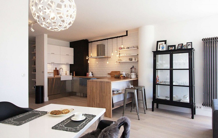 Сканди стиль в квартире студии