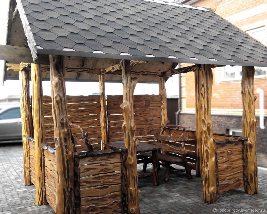 Беседка рустикальный стиль