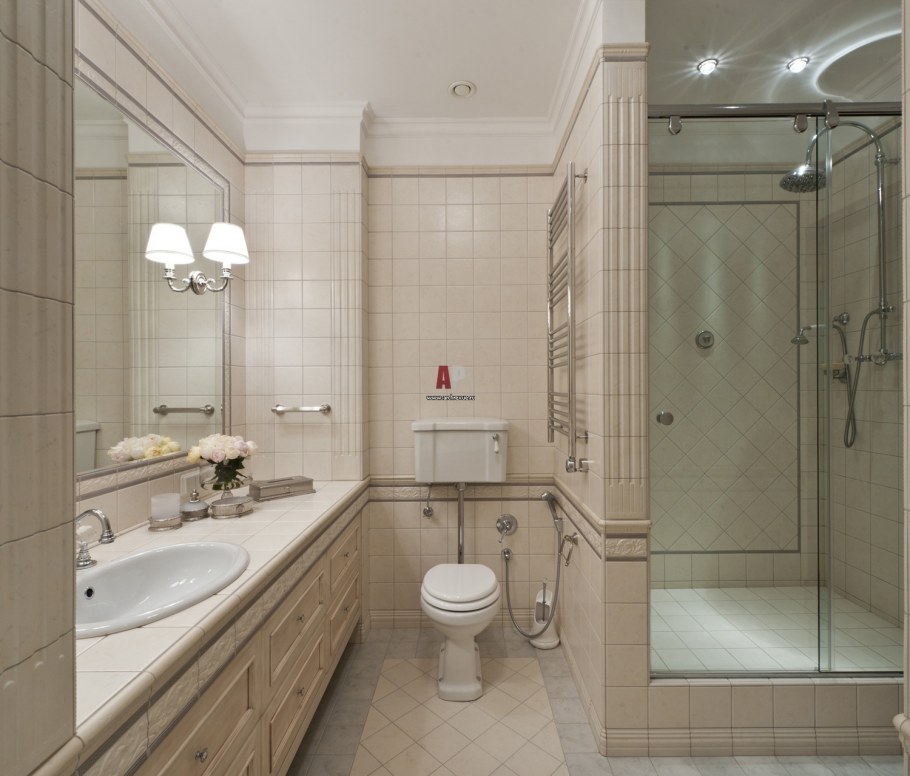 Санузел с душевой в частном доме