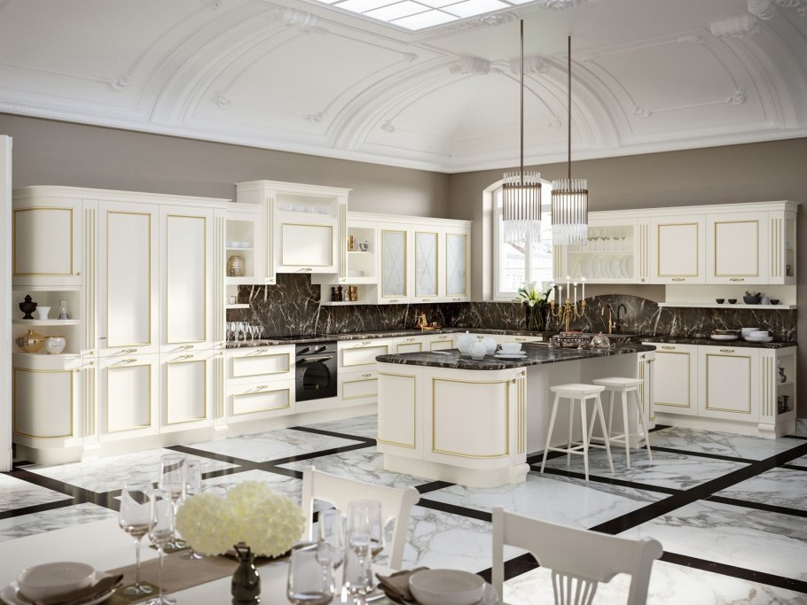 Серебристый кухонный гарнитур