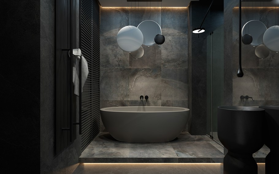 Стильный санузел в серых тонах